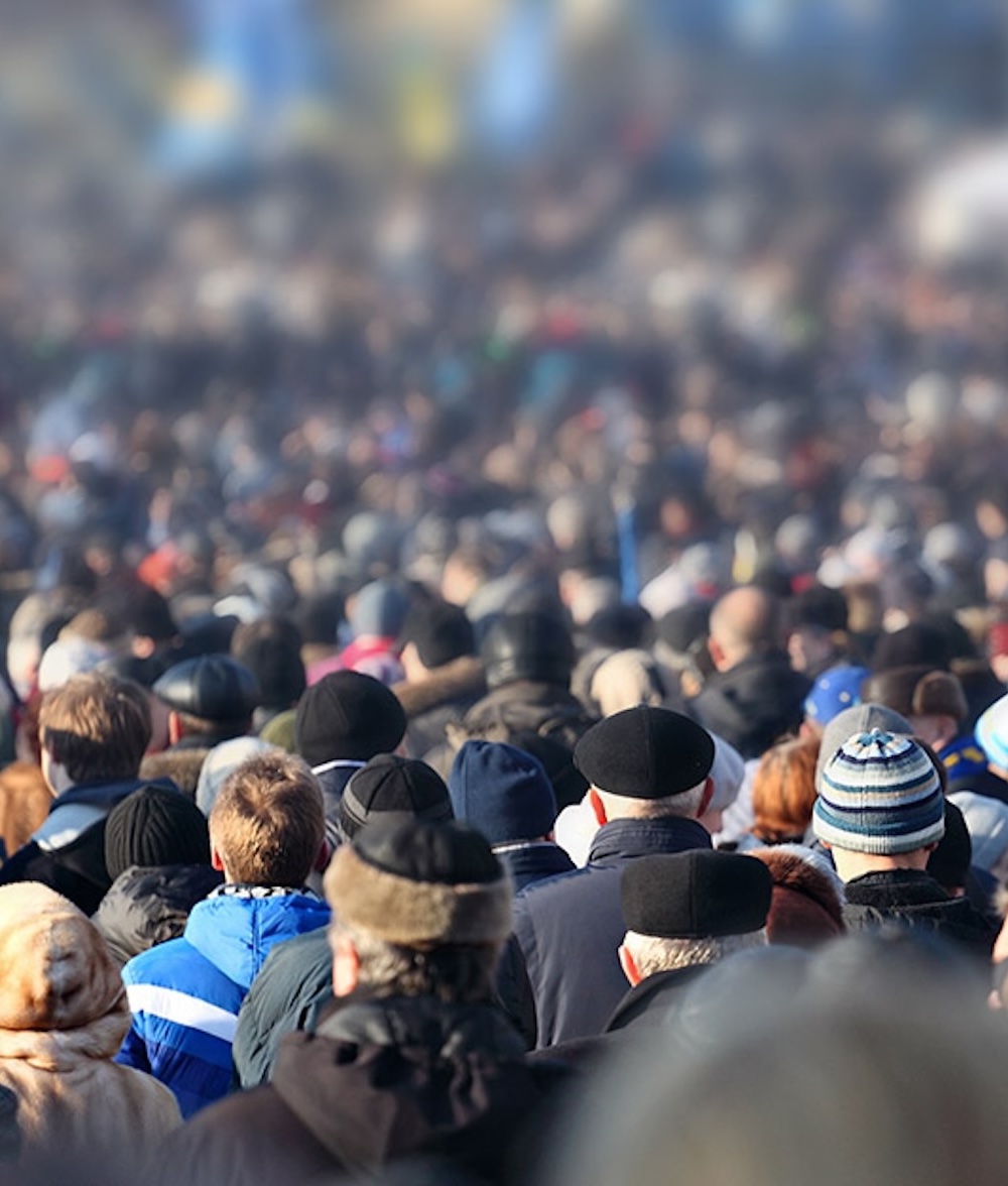 large crowd of people from the back