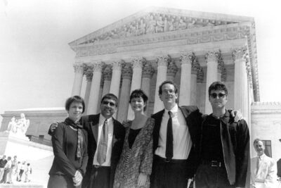A photo of the the NEA Four at the supreme court.
