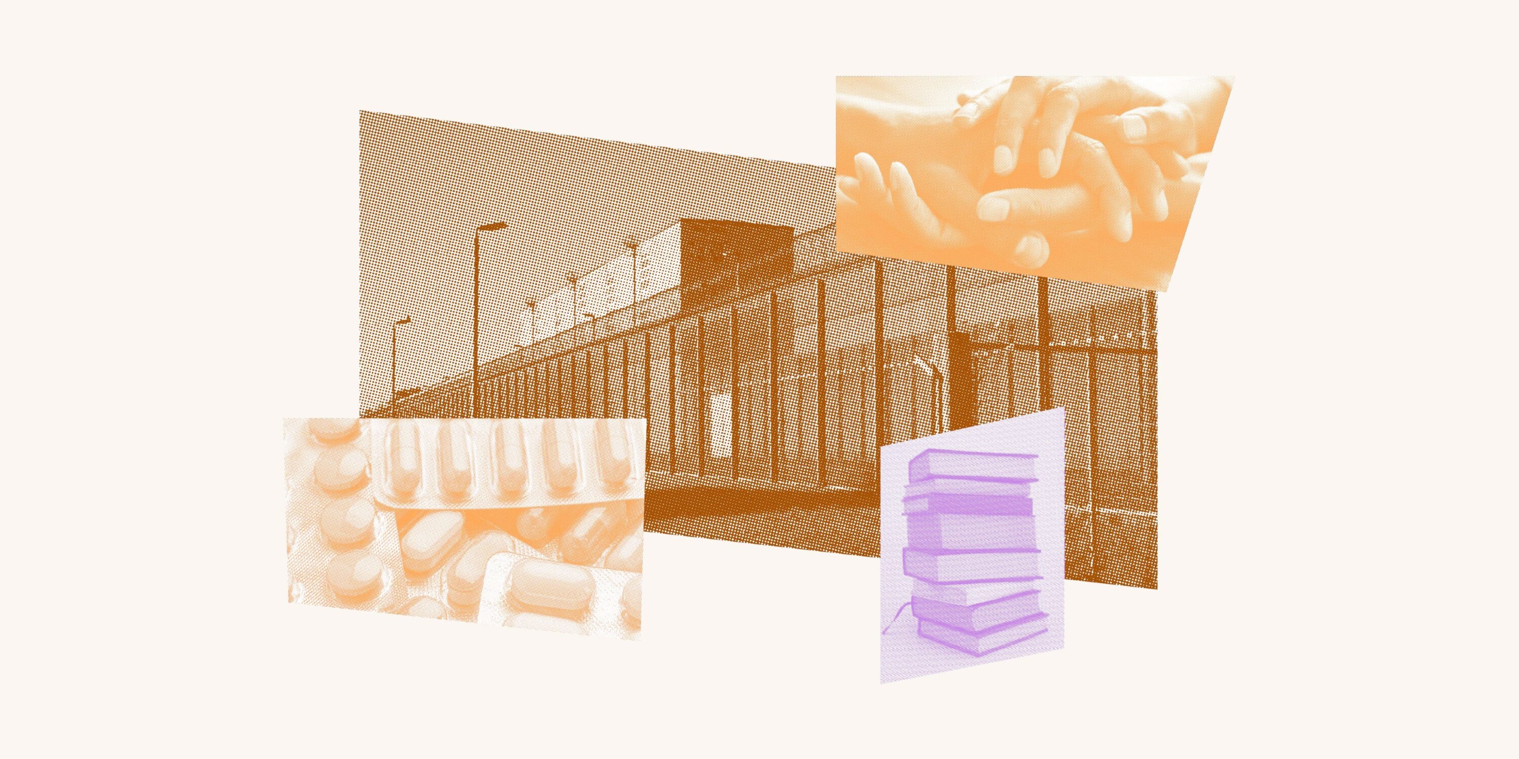 Collage of images related to Prisoners' Rights