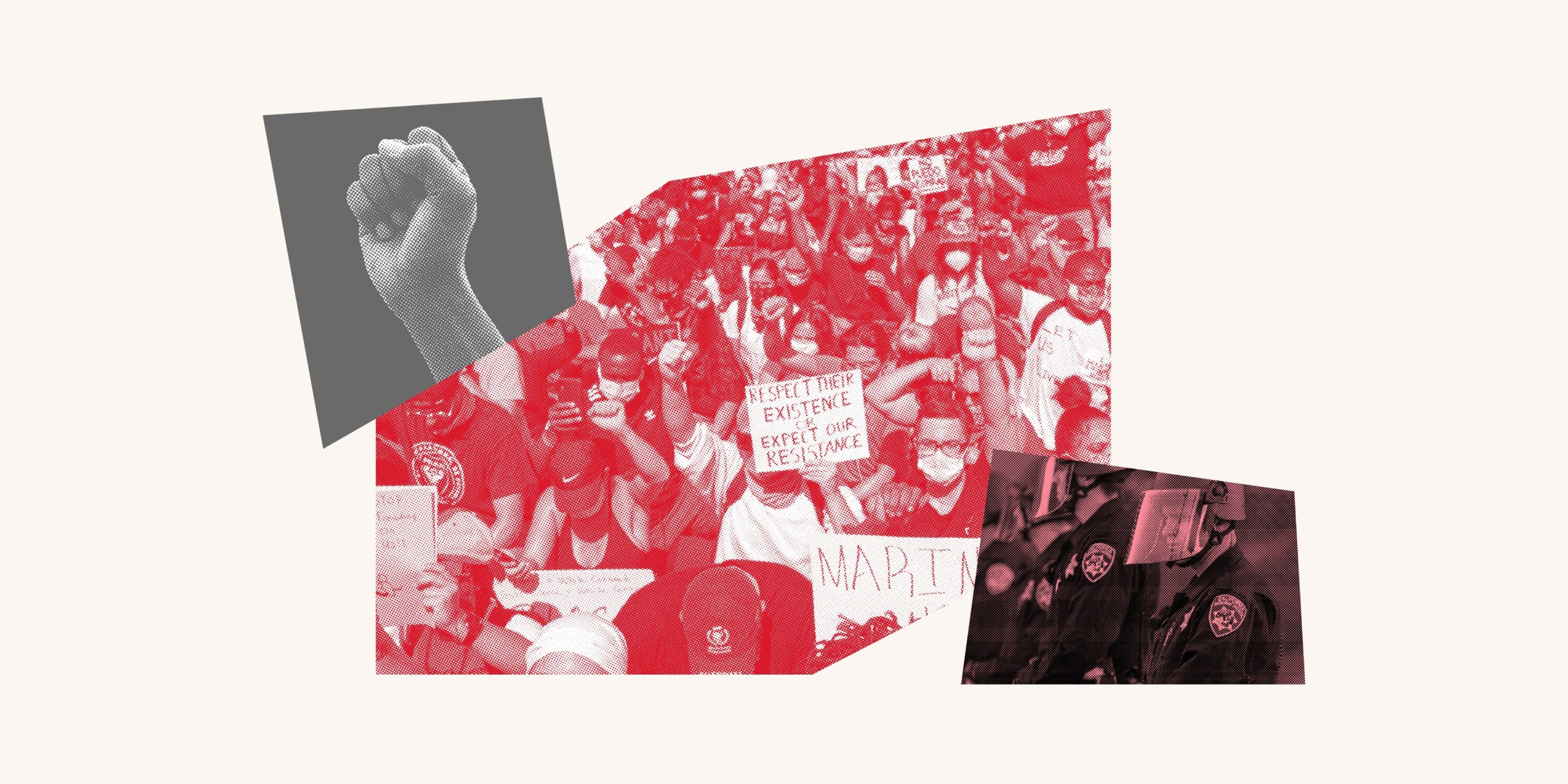 Collage of images related to Racial Justice