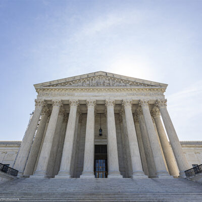 An exterior shot of the Supreme Court of the United States building.