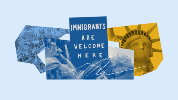 A graphic depicting immigrants' rights.